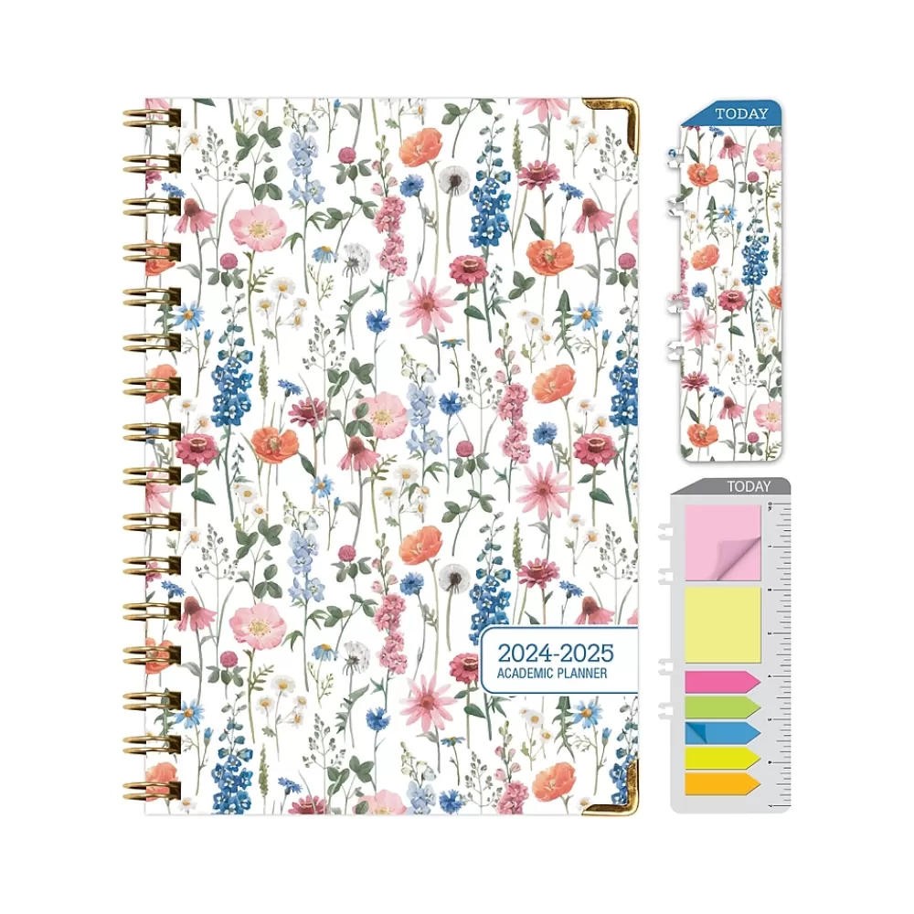 Global Printed Products Academic Planners<2024-2025 Botanical 5.5" x 8" Academic Weekly & Monthly Planner, Paper Cover, Multicolor (AY24-30-S)