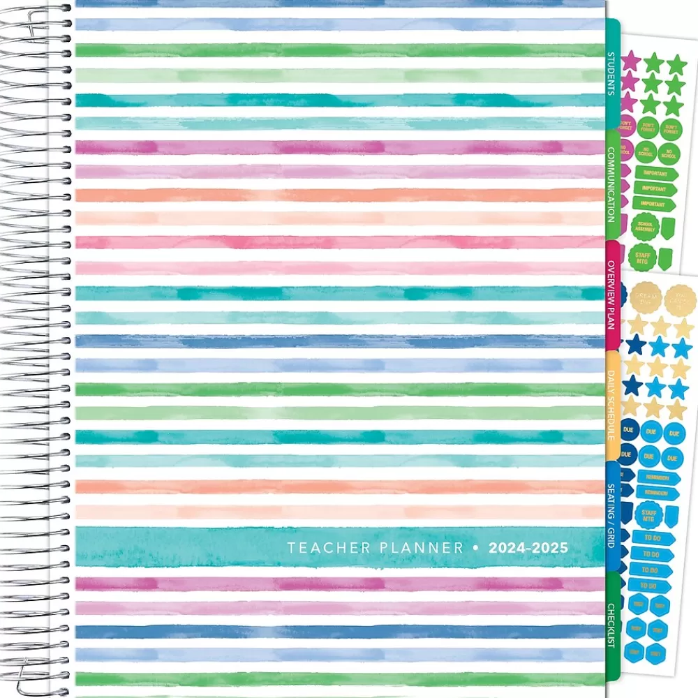 Global Printed Products Academic Planners<2024-2025 Deluxe Teacher 8.5" x 11" Academic Year Planner, Laminated Cover, Multicolor (DTP-AY24-0001)