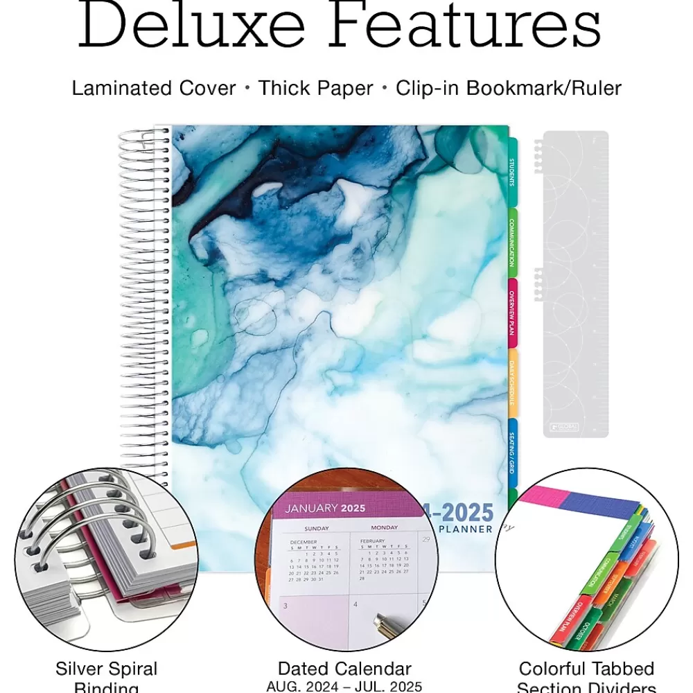 Global Printed Products Academic Planners<2024-2025 Deluxe Teacher 8.5" x 11" Academic Year Planner, Laminated Cover, Multicolor (DTP-AY24-0002)