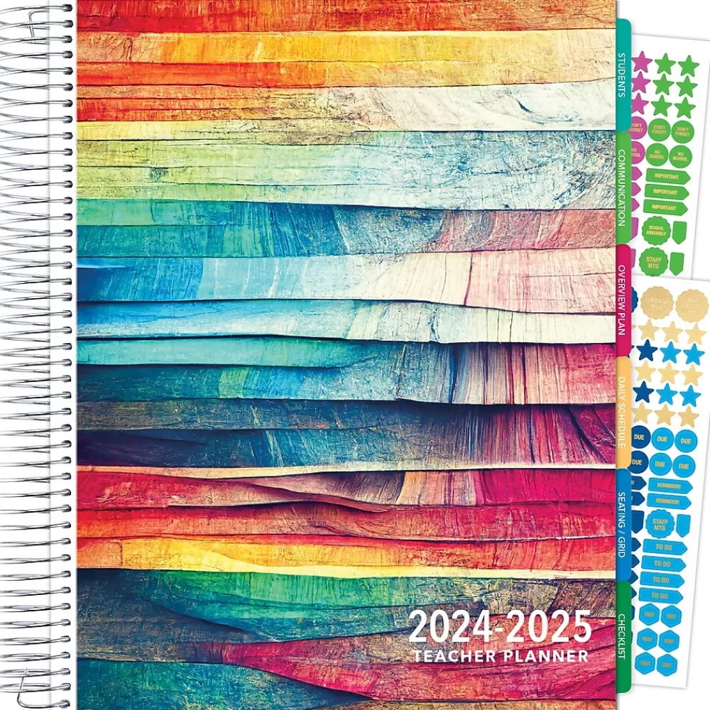 Global Printed Products Academic Planners<2024-2025 Deluxe Teacher 8.5" x 11" Academic Year Planner, Paper Cover, Multicolor (DTP-AY24-0044)
