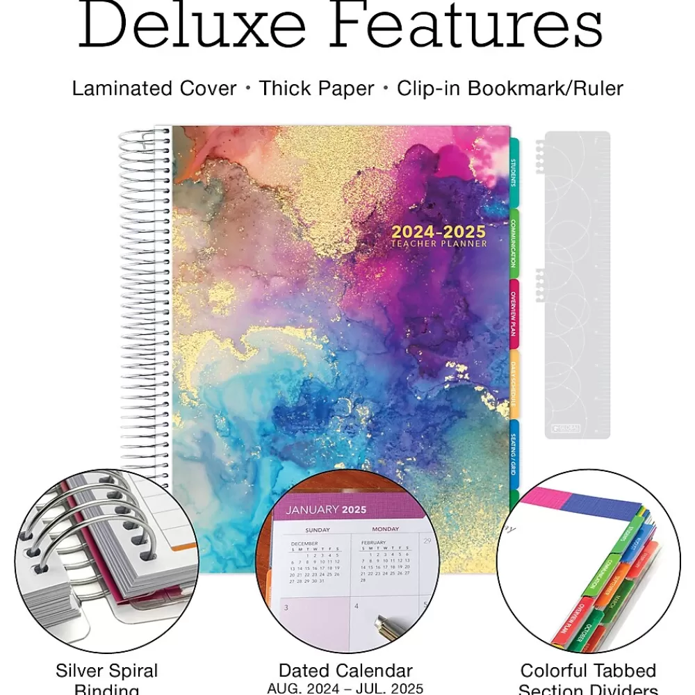 Global Printed Products Academic Planners<2024-2025 Deluxe Teacher 8.5" x 11" Academic Year Planner, Paper Cover, Multicolor (DTP-AY24-0012)