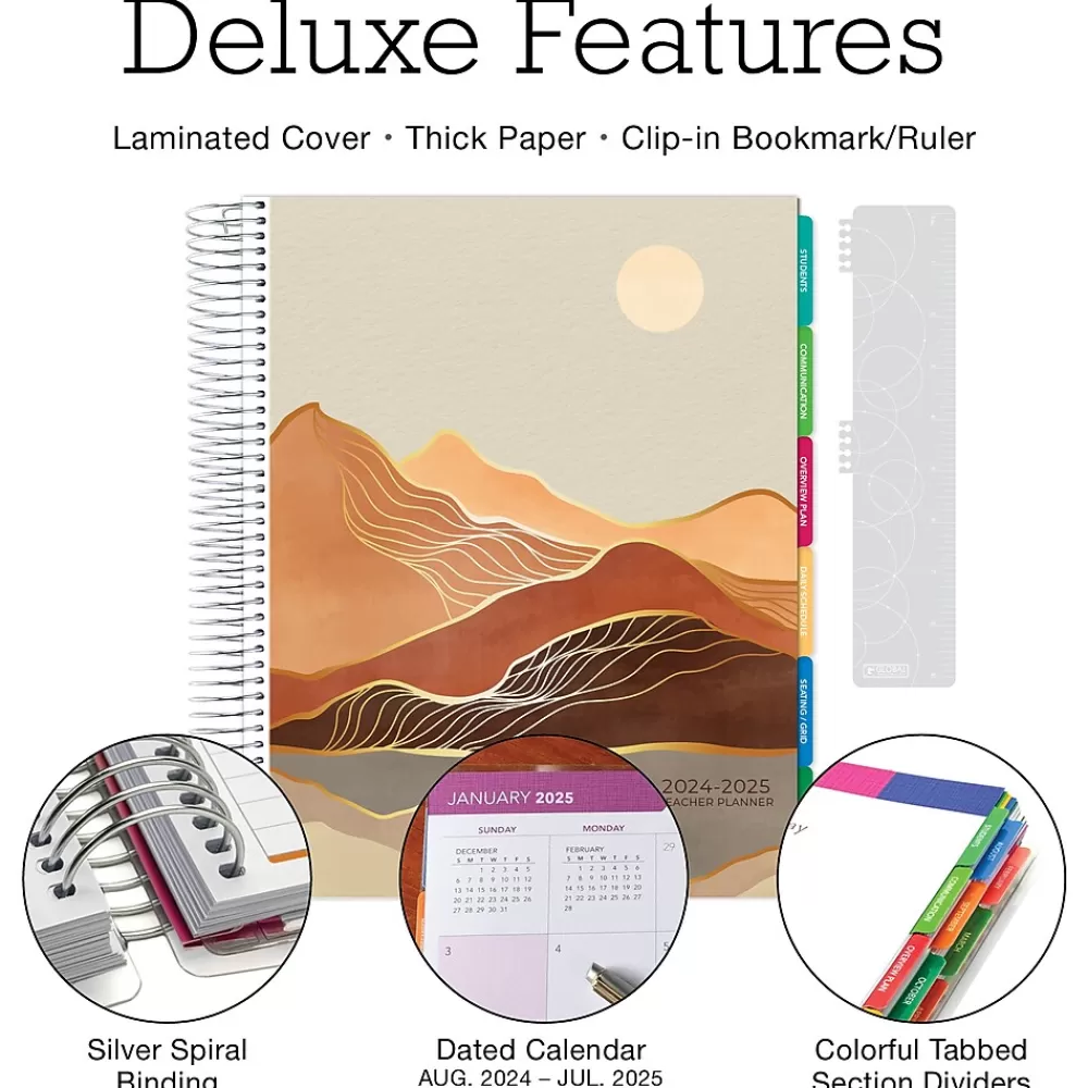 Global Printed Products Academic Planners<2024-2025 Deluxe Teacher 8.5" x 11" Academic Year Planner, Paper Cover, Multicolor (DTP-AY24-0045)