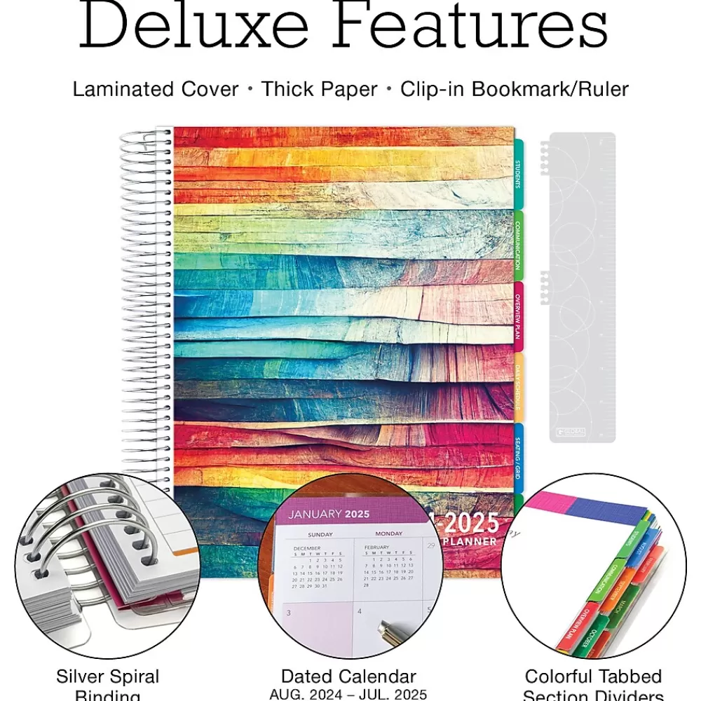 Global Printed Products Academic Planners<2024-2025 Deluxe Teacher 8.5" x 11" Academic Year Planner, Paper Cover, Multicolor (DTP-AY24-0044)