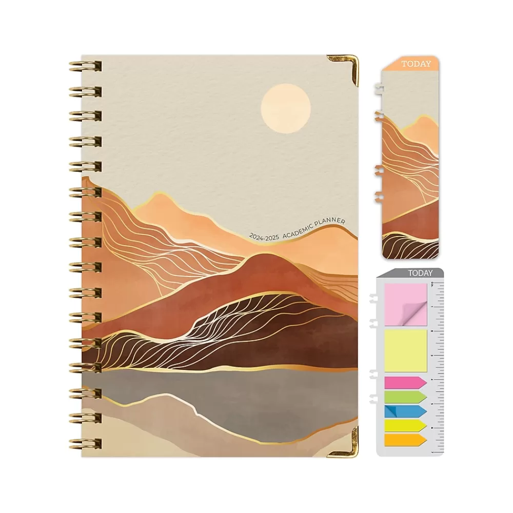 Global Printed Products Academic Planners<2024-2025 Golden Desert 5.5" x 8" Academic Weekly & Monthly Planner, Paper Cover, Multicolor