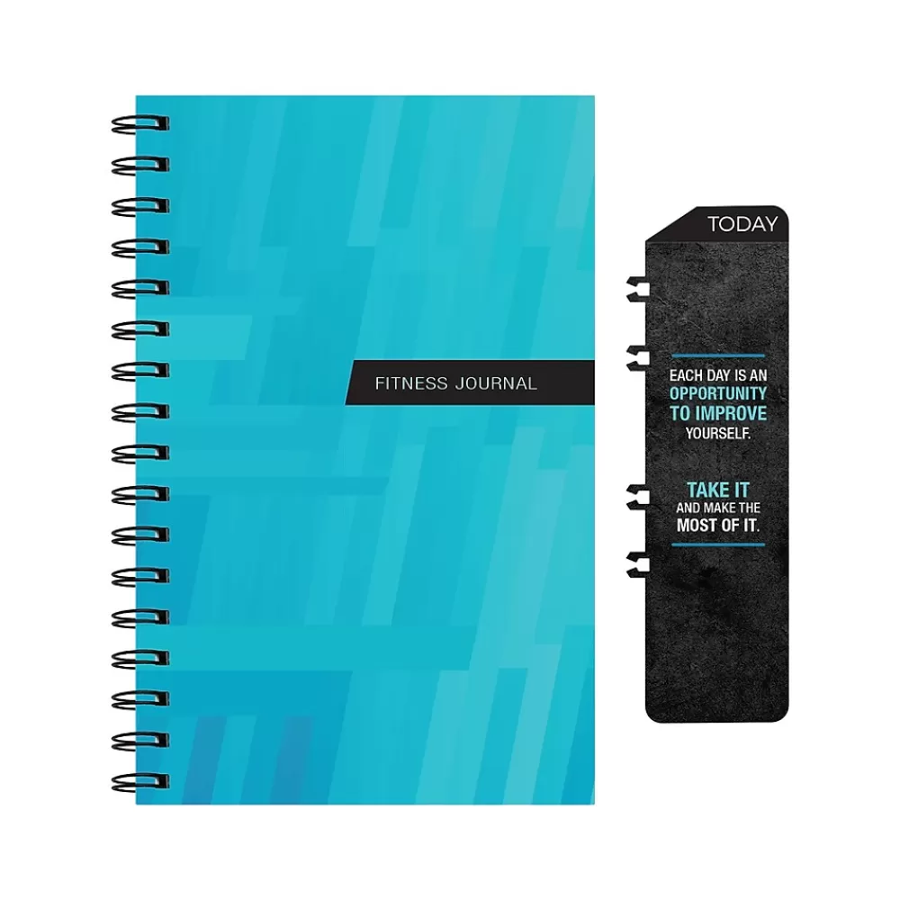 Global Printed Products Journals<Hardcover Fitness Journal, College-Ruled, Blue, 120 Pages (GPP-0068-S)