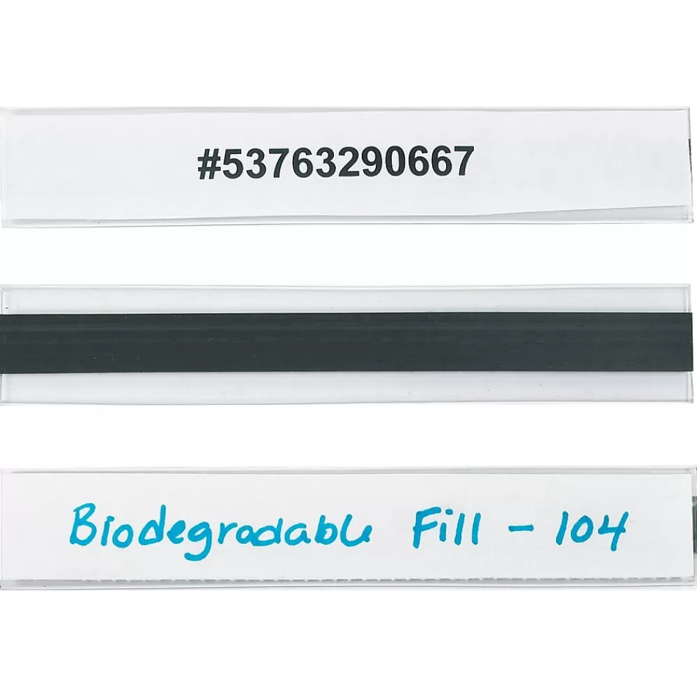 HOL-DEX Labels<® Magnetic Plastic Label Holders, 1" x 6", Clear, 12/Case (LH114)