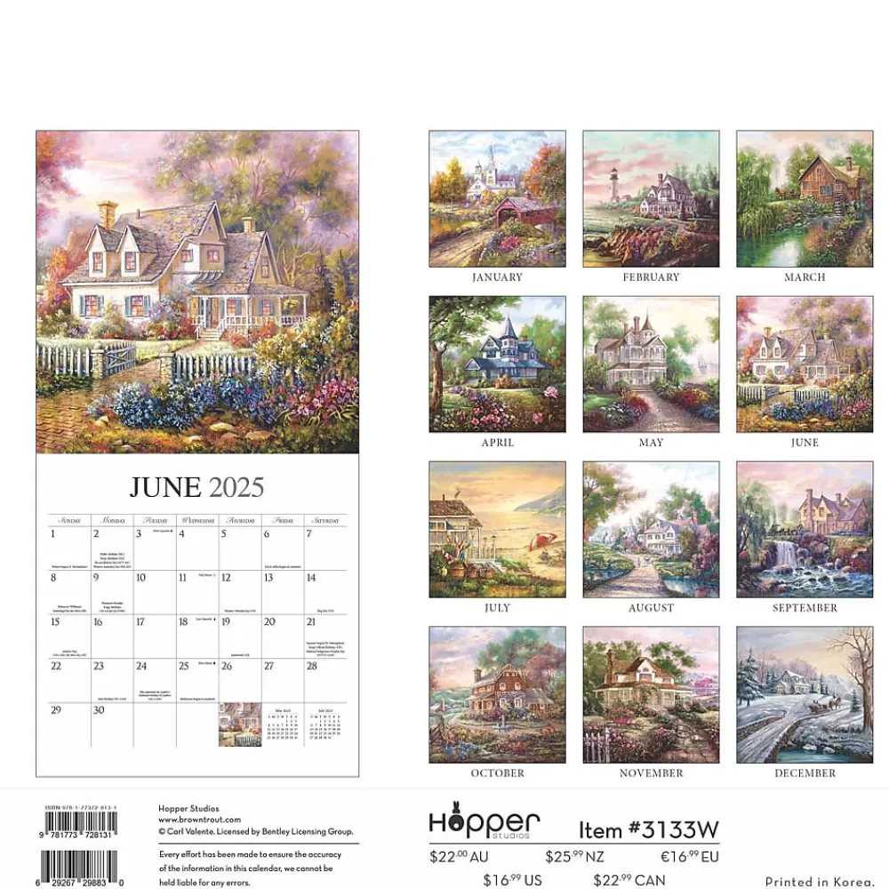 Hopper Studios 2025 Calendars<2025 Bygone Days 12" x 12" Monthly Square Wall Calendar (9781773728131)