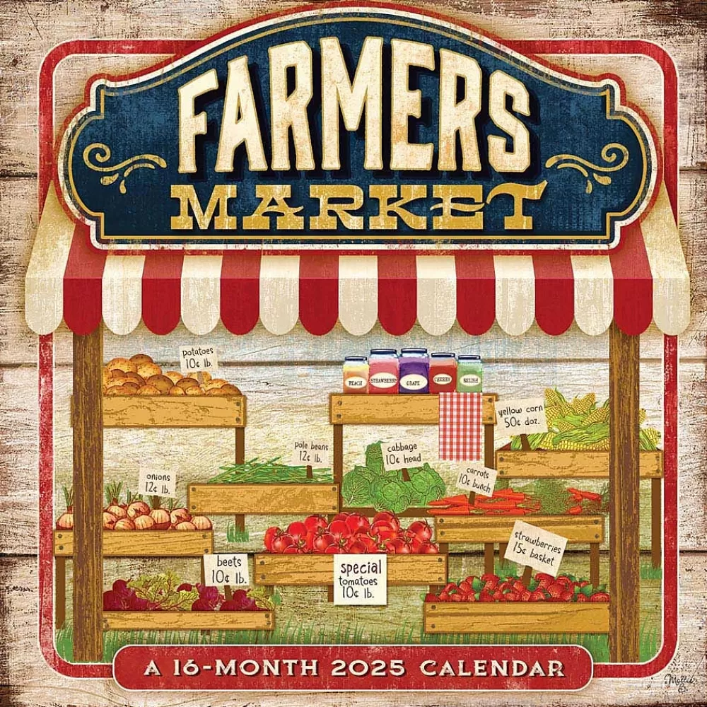 Hopper Studios 2025 Calendars<2025 Farmer's Market 12" x 12" Monthly Wall Calendar (9781773728148)