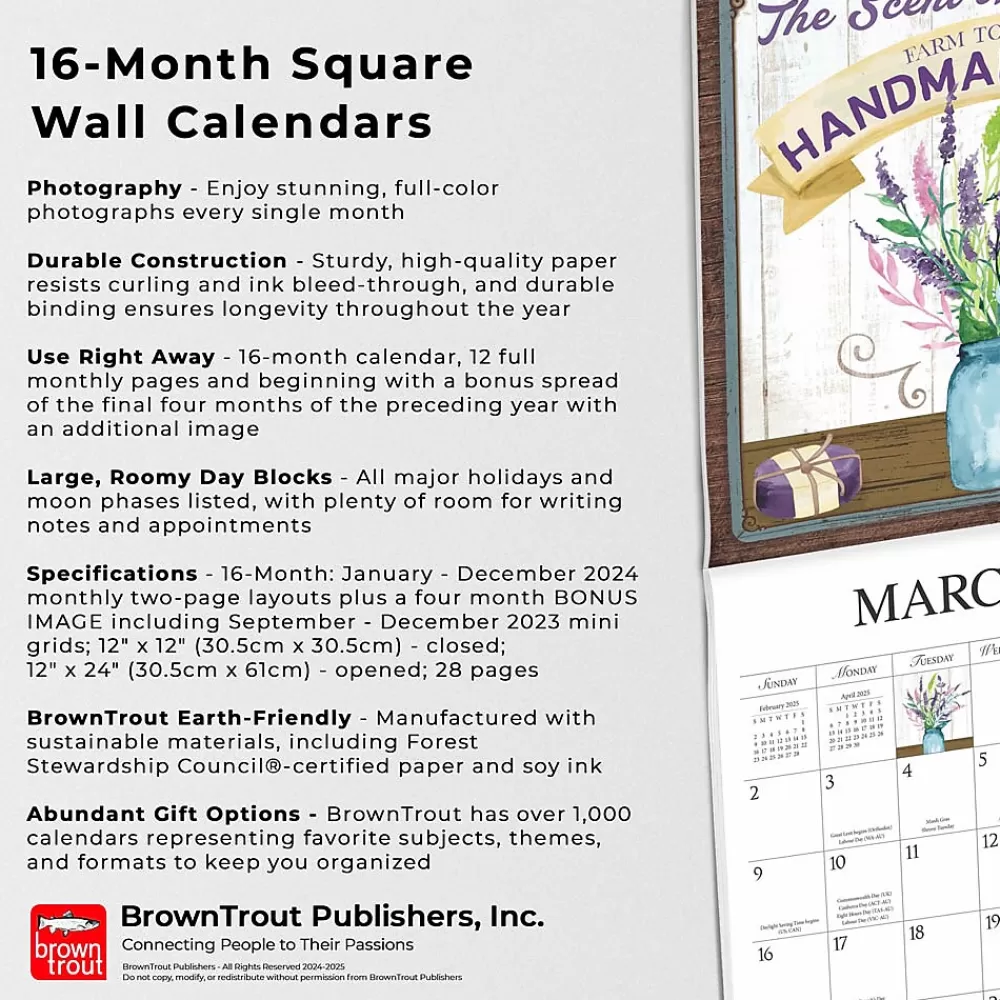 Hopper Studios 2025 Calendars<2025 Farmer's Market 12" x 12" Monthly Wall Calendar (9781773728148)
