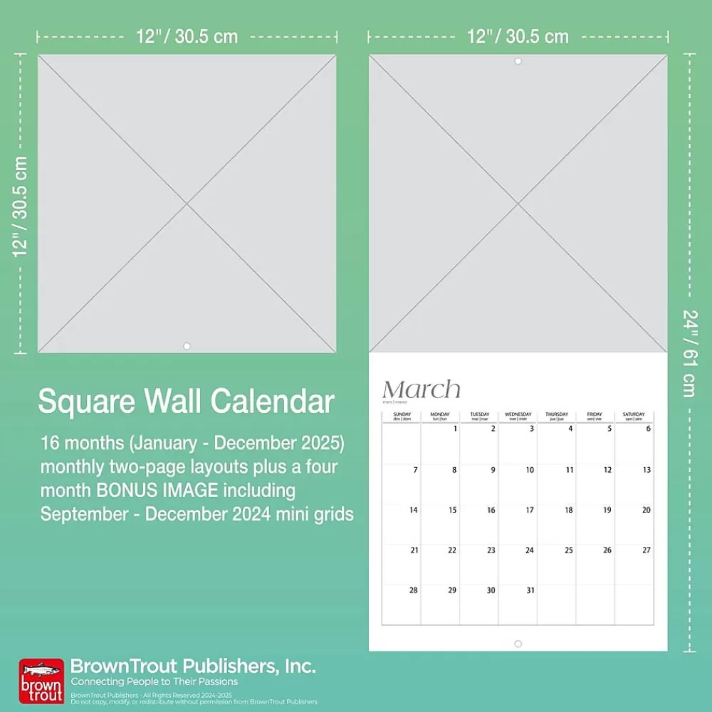 Hopper Studios 2025 Calendars<2025 Feathered Friends Amis a Plumes 12" x 12" Monthly Wall Calendar (9781773728223)