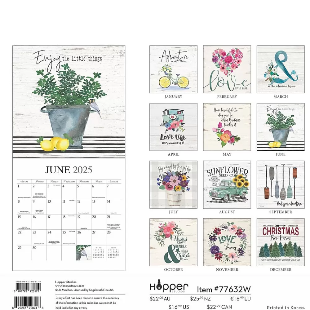 Hopper Studios 2025 Calendars<2025 Love The Journey 12" x 24" Monthly Square Wall Calendar (9781773728179)