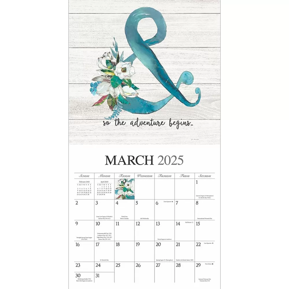 Hopper Studios 2025 Calendars<2025 Love The Journey 12" x 24" Monthly Square Wall Calendar (9781773728179)
