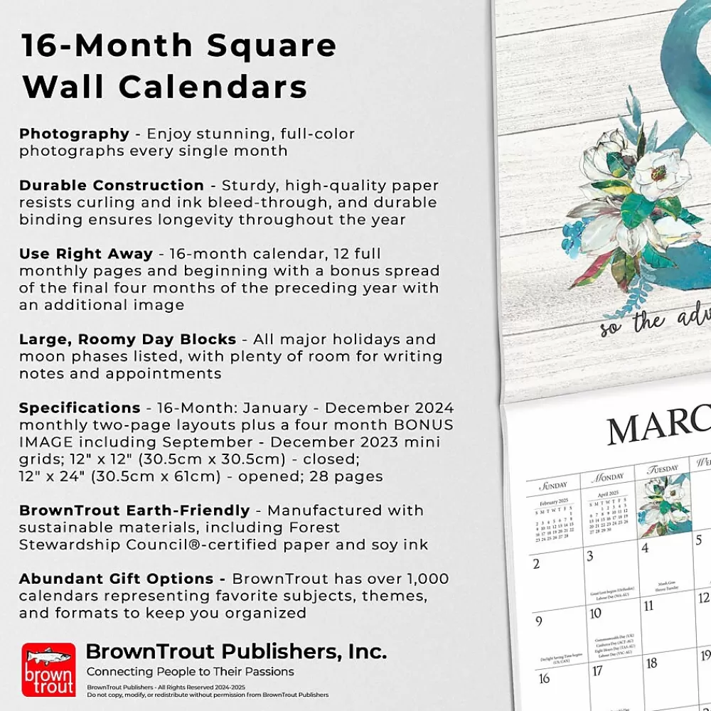 Hopper Studios 2025 Calendars<2025 Love The Journey 12" x 24" Monthly Square Wall Calendar (9781773728179)