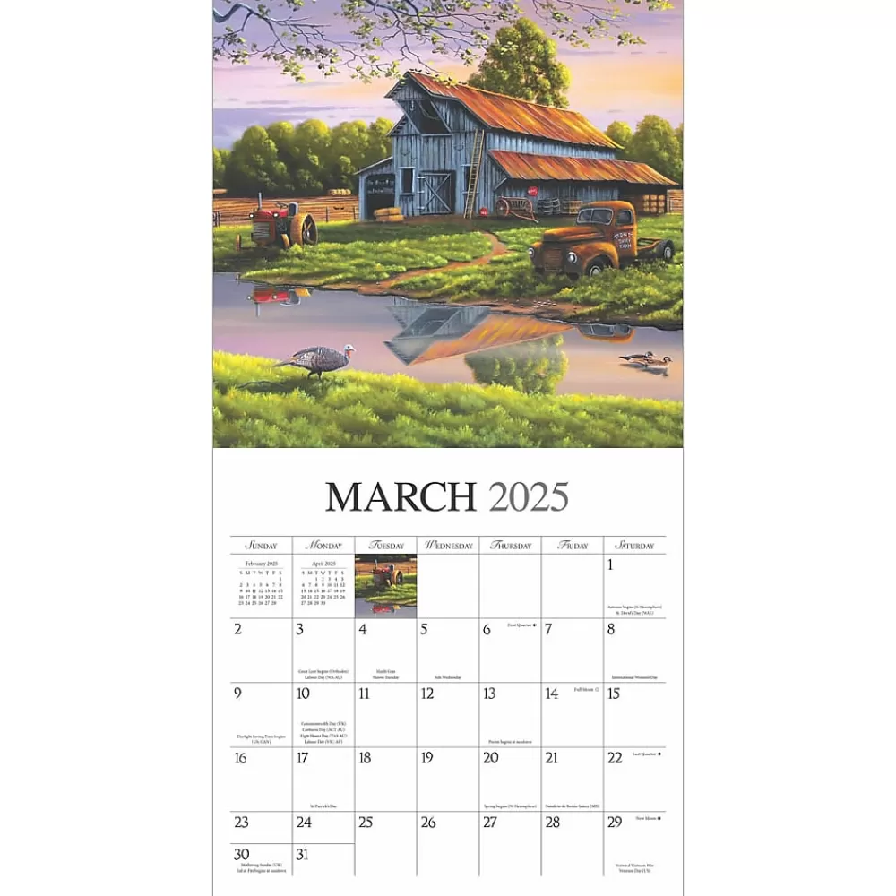 Hopper Studios 2025 Calendars<2025 Vintage Country 12" x 12" Monthly Wall Calendar (9781773728186)