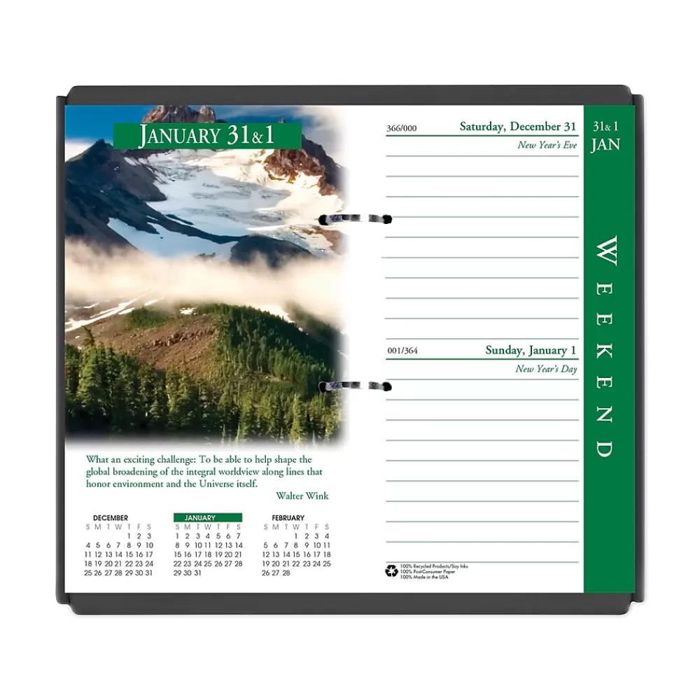 House of Doolittle Calendars & Planners Refills<2024 3.5" x 6" Earthscapes Desk Calendar Refill, Nature Photography, White/Multicolor Sheets