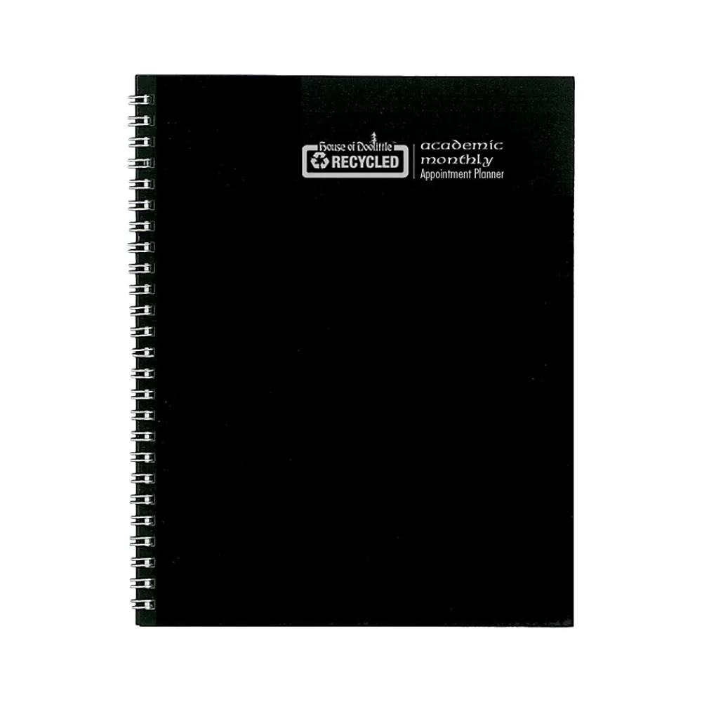 House of Doolittle Academic Planners<2024-2025 8.5" x 11" Academic Monthly Planner, Leatherette Cover, Black (26302-25)