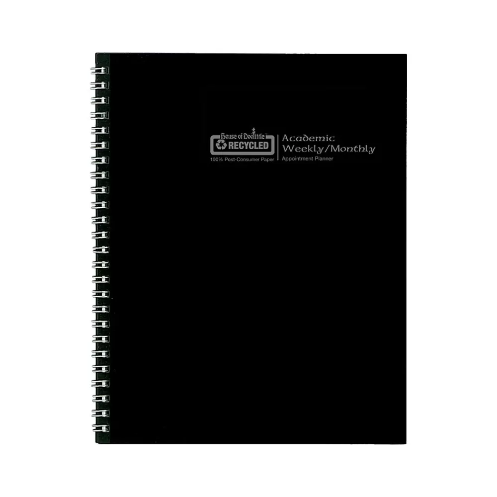 House of Doolittle Academic Planners<2024-2025 7" x 9" Academic Weekly & Monthly Planner, Leatherette Cover, Black (295532-25)