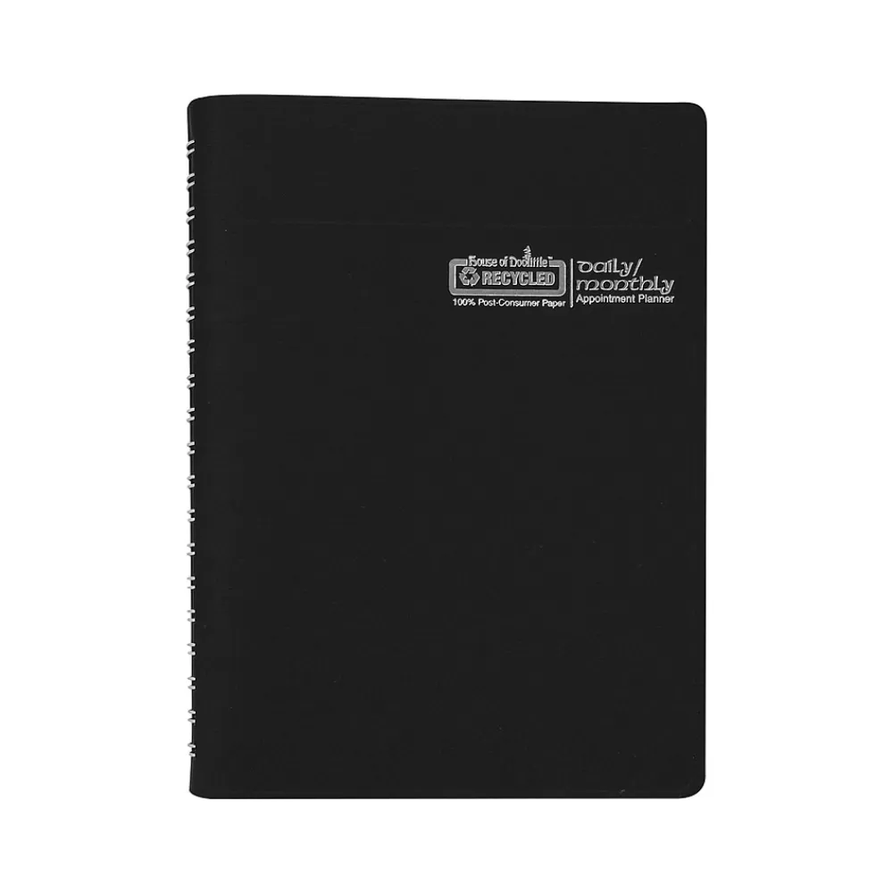 House of Doolittle 2025 Planners<2025 7" x 10" Daily & Monthly Planner, Faux Leather Cover, Black (289632-25)