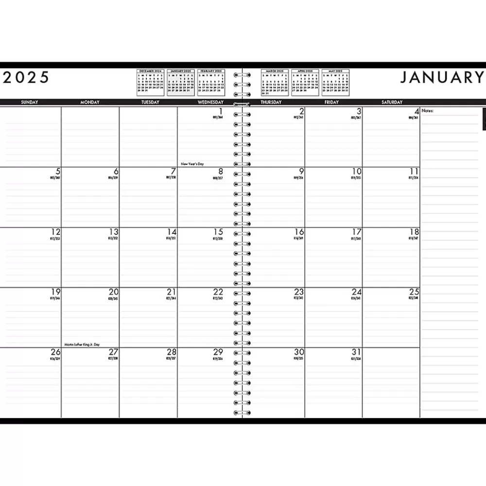 House of Doolittle 2025 Planners<2025 7" x 10" Daily & Monthly Planner, Faux Leather Cover, Black (289632-25)