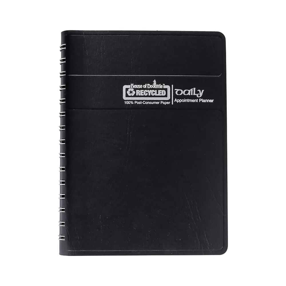 House of Doolittle 2025 Planners<2025 5" x 8" Daily Appointment Book, Faux Leather Cover, Black (28802-25)
