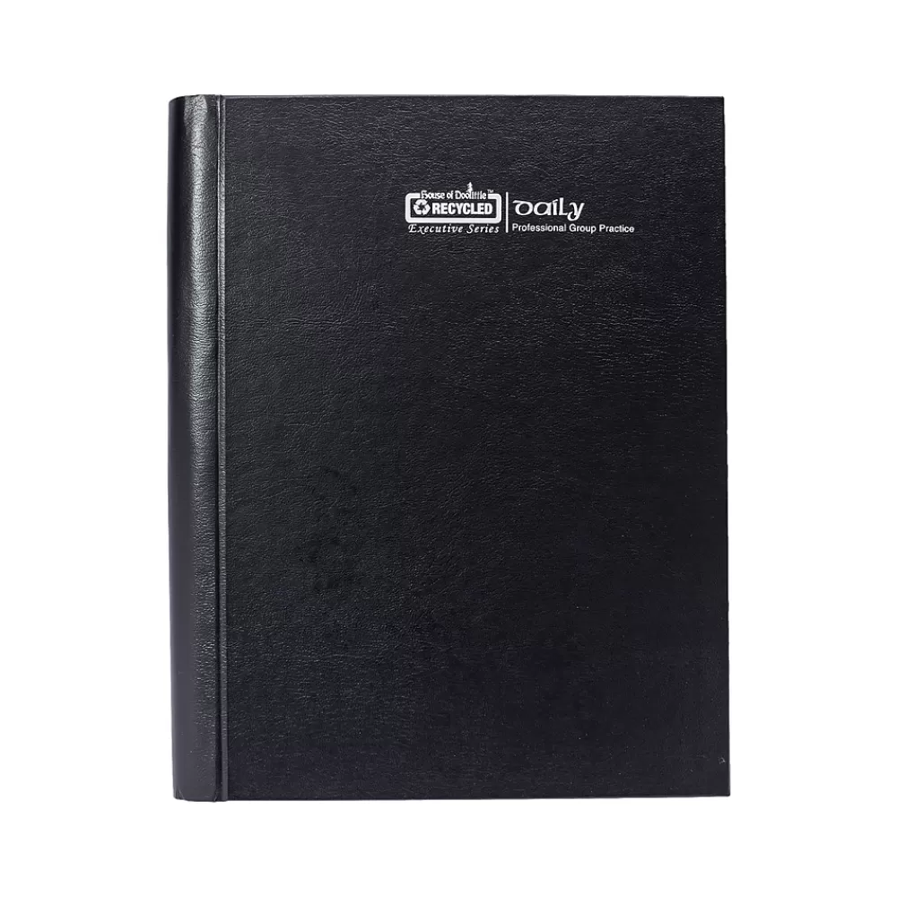 House of Doolittle 2025 Planners<2025 8.5" x 11" Daily 4-Person Group Practice Planner, Faux Leather Cover, Black (28292-25)