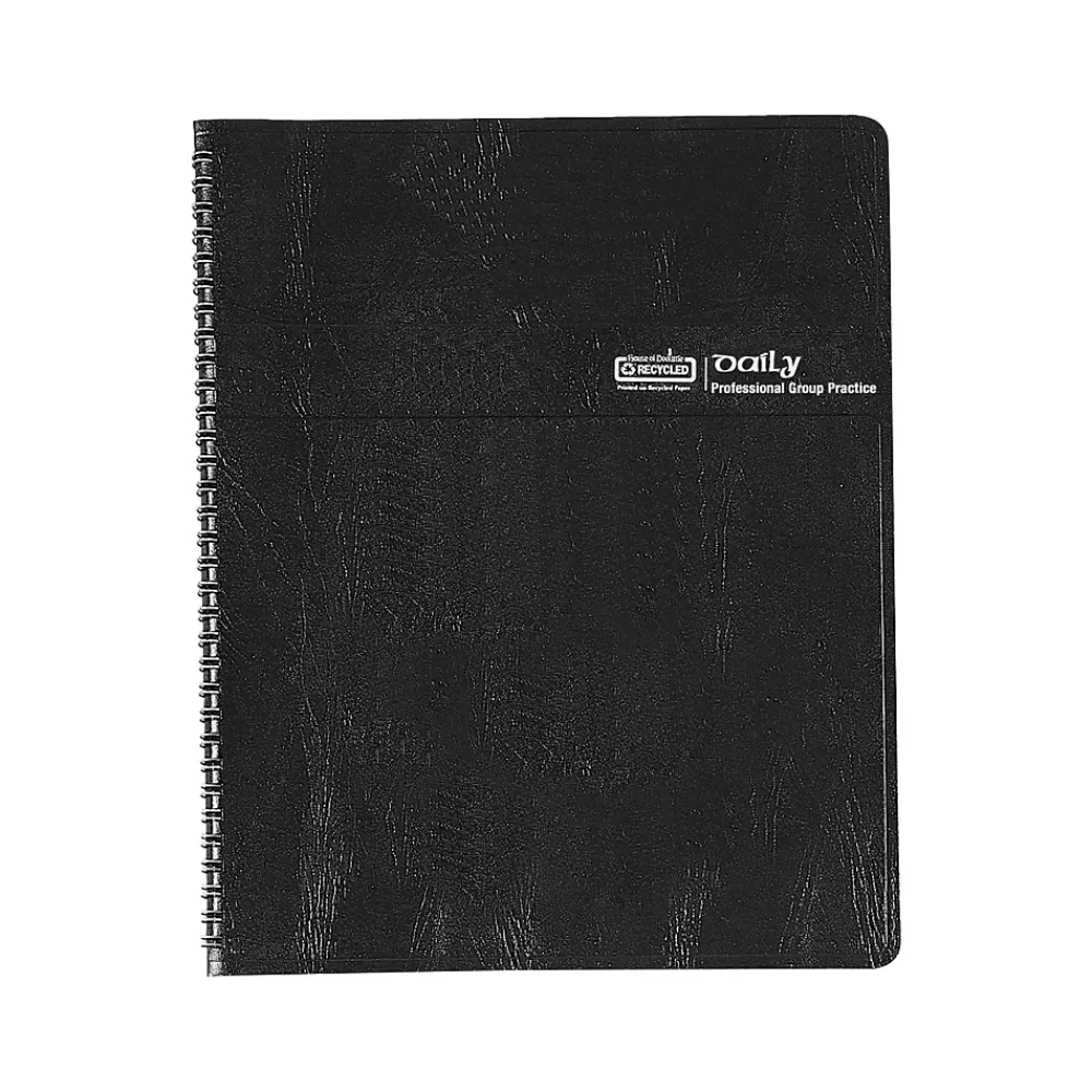 House of Doolittle 2025 Planners<2025 8.5" x 11" Daily 8-Person Group Practice Planner, Faux Leather Cover, Black (28102-25)