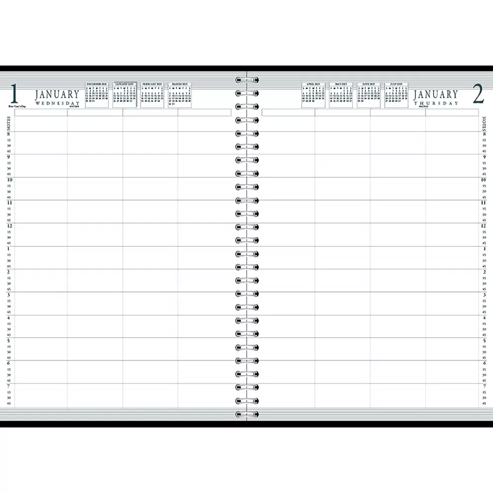 House of Doolittle 2025 Planners<2025 8.5" x 11" Daily 4-Person Group Practice Planner, Faux Leather Cover, Black (28202-25)