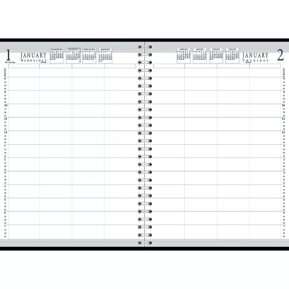 House of Doolittle 2025 Planners<2025 8.5" x 11" Daily 4-Person Group Practice Planner, Faux Leather Cover, Black (28292-25)