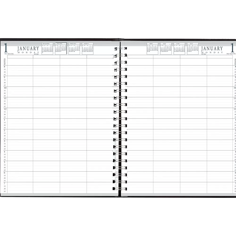 House of Doolittle 2025 Planners<2025 8.5" x 11" Daily 8-Person Group Practice Planner, Faux Leather Cover, Black (28102-25)