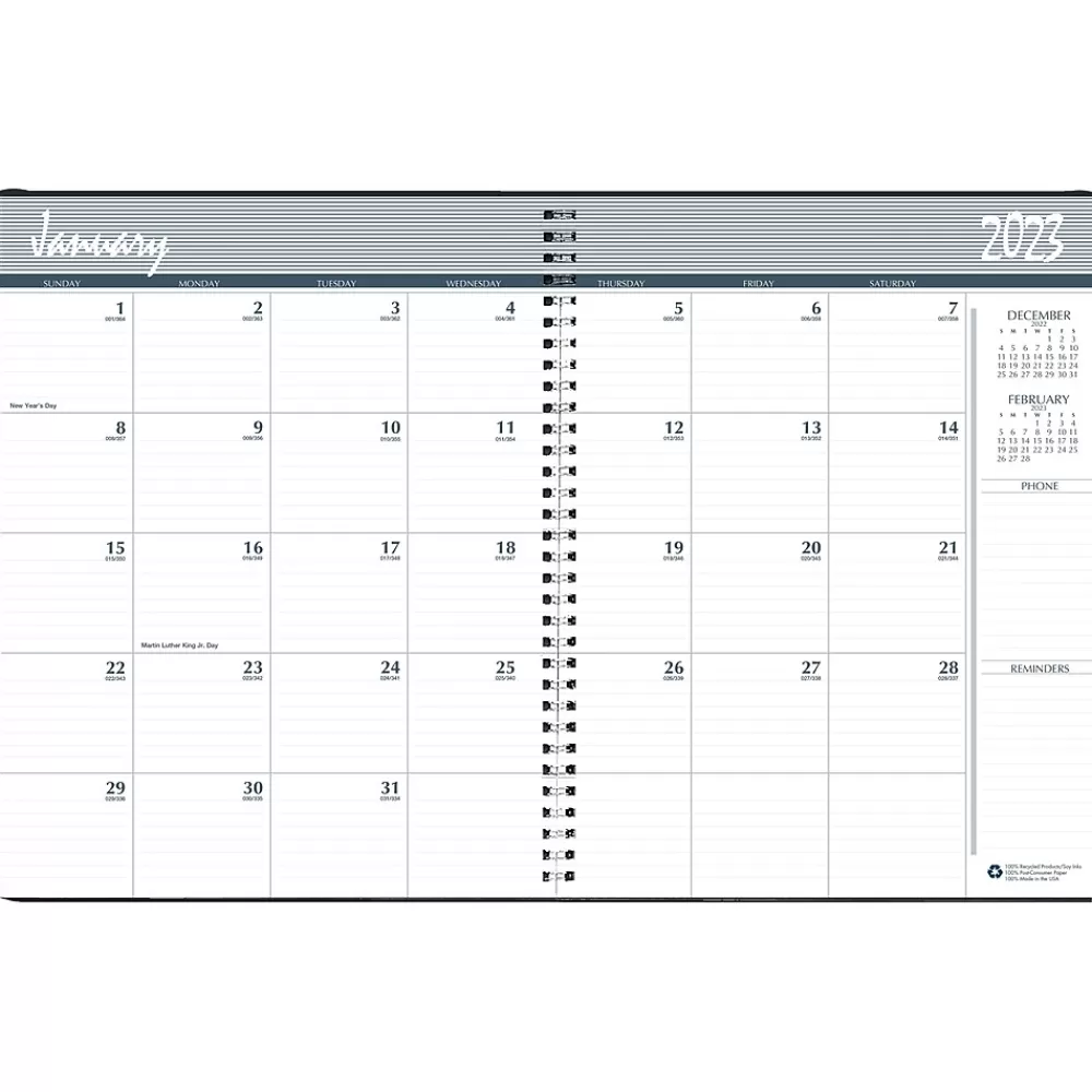 House of Doolittle Academic Planners<2023-2024 8.5" x 11" Monthly Planner, Black (2620-02-23)