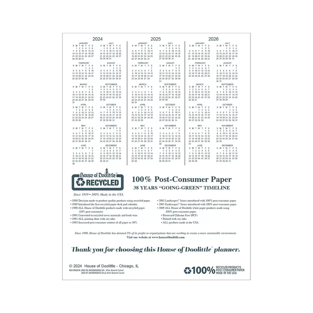 House of Doolittle 2025 Planners<2025 8.5" x 11" Monthly Planner, Faux Leather Cover, Black (26202-25)
