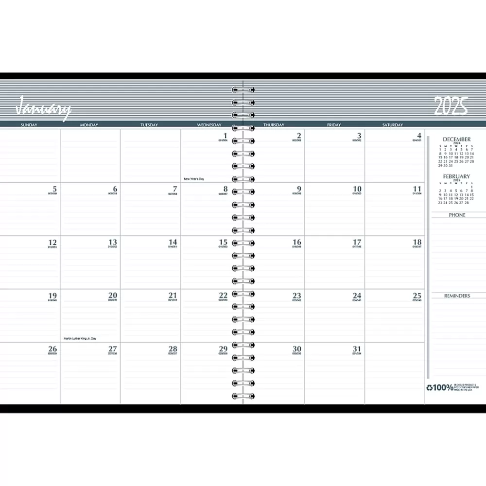 House of Doolittle 2025 Planners<2025 8.5" x 11" Monthly Planner, Faux Leather Cover, Blue (26207-25)