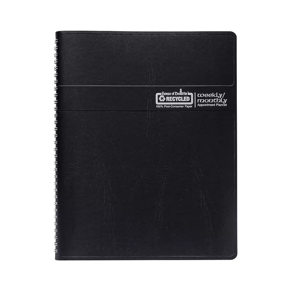 House of Doolittle 2025 Planners<2025 8.5" x 11" Weekly & Monthly Appointment Book, Faux Leather Cover, Black (28302-25)