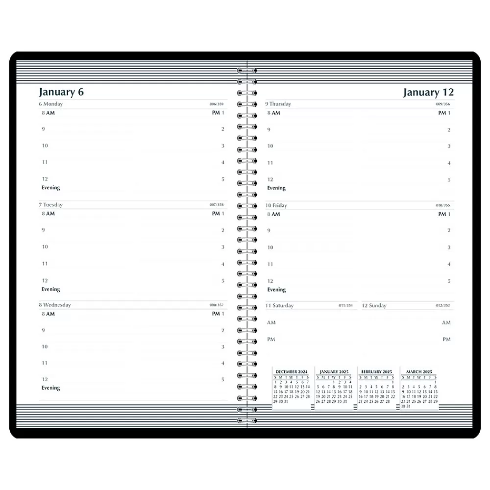 House of Doolittle 2025 Planners<2025 5" x 8" Weekly Appointment Book, Leatherette Cover, Black (27802-25)