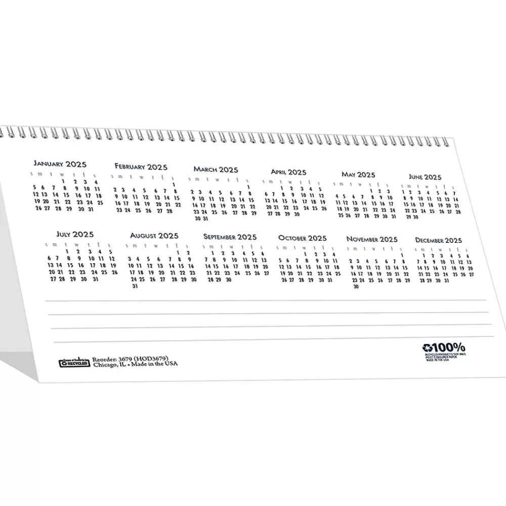 House of Doolittle 2025 Calendars<2025 Bar Harbor 7" x 4.25" Monthly Desk Calendar, White/Blue (3679-25)