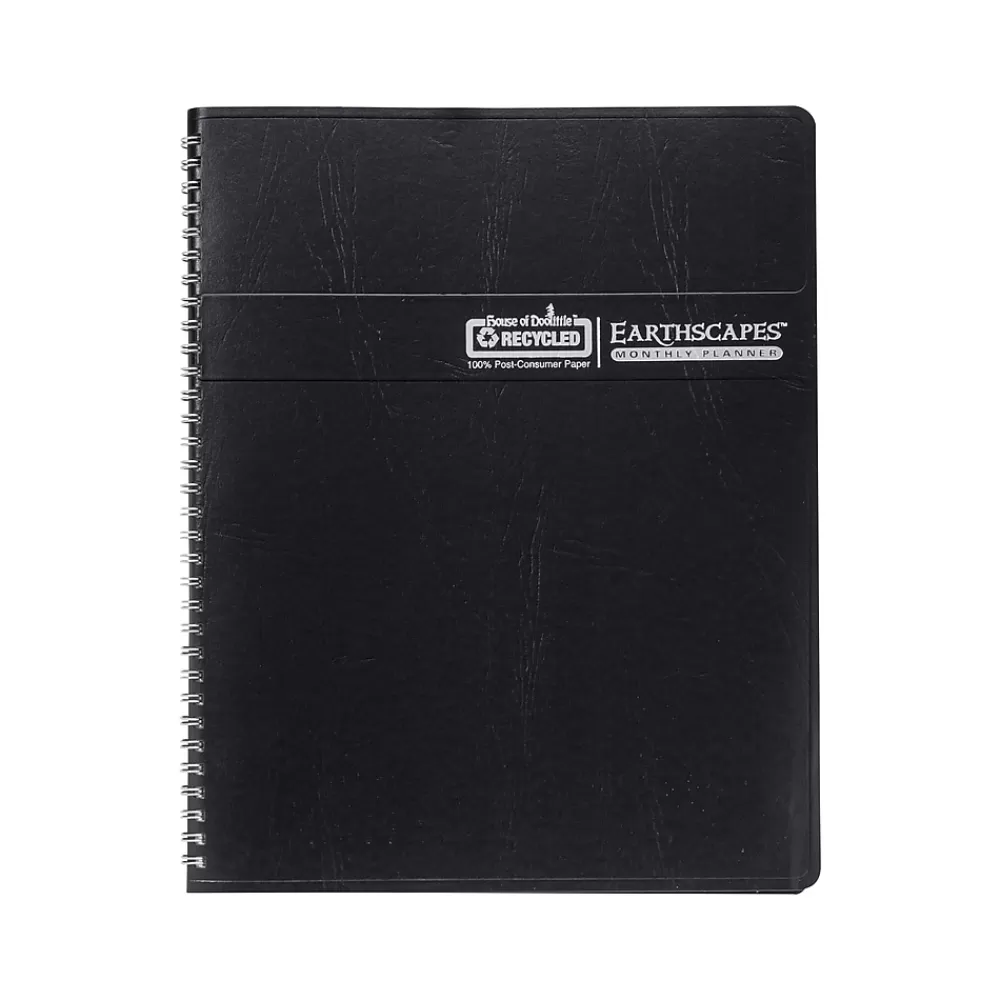 House of Doolittle 2025 Planners<2025 Earthscapes 8.5" x 11" Monthly Planner, Leatherette Cover, Black (26402-25)