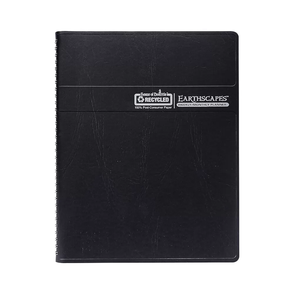 House of Doolittle 2025 Planners<2025 Earthscapes 8.5" x 11" Weekly & Monthly Planner, Leatherette Cover, Black (27302-25)