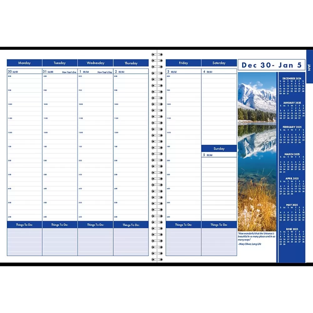 House of Doolittle 2025 Planners<2025 Earthscapes 8.5" x 11" Weekly & Monthly Planner, Leatherette Cover, Black (27302-25)