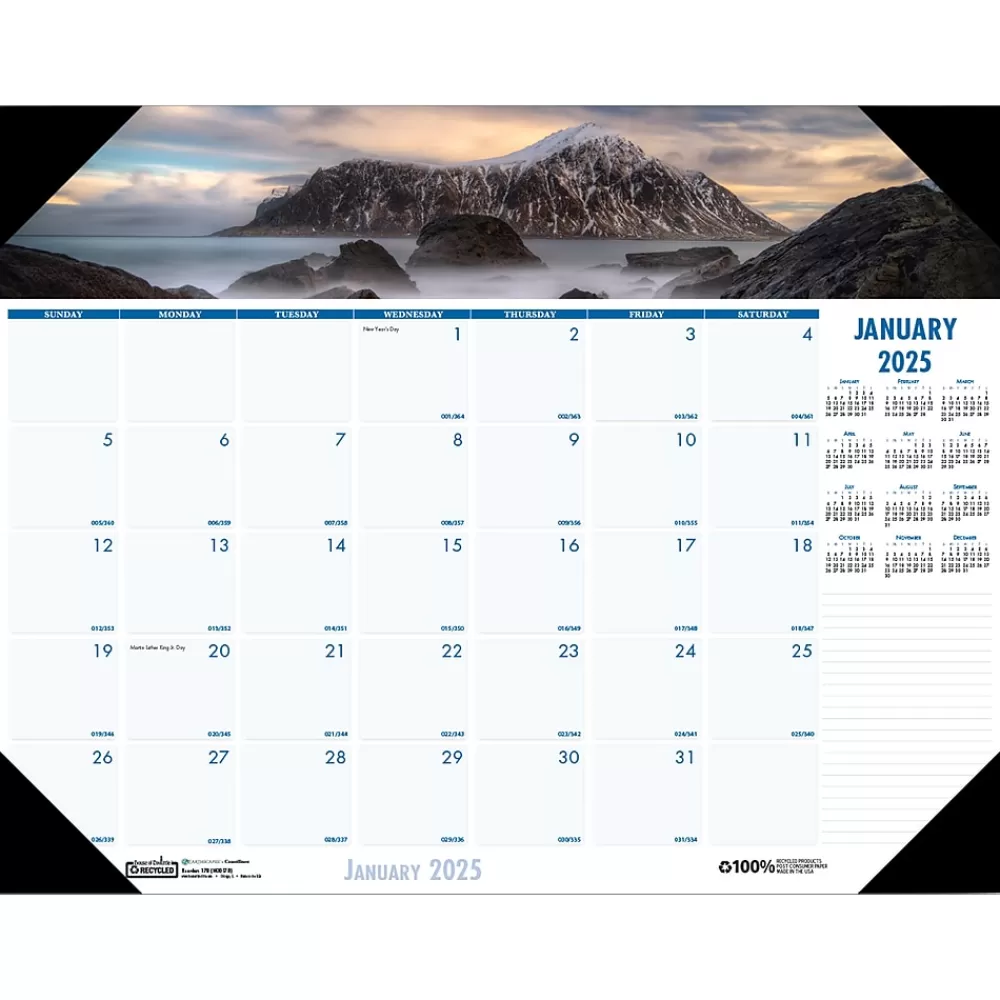 House of Doolittle 2025 Calendars<2025 Earthscapes Coastlines 18.5" x 13" Monthly Desk Pad Calendar (1786-25)