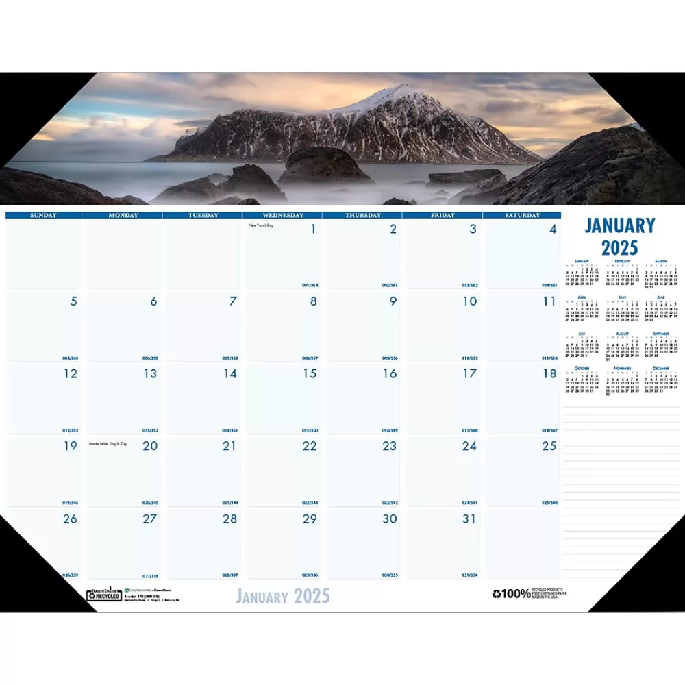 House of Doolittle 2025 Calendars<2025 Earthscapes Coastlines 22" x 17" Monthly Desk Pad Calendar (178-25)