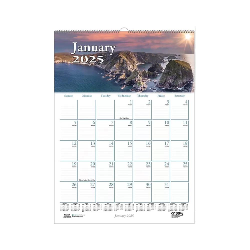 House of Doolittle 2025 Calendars<2025 Earthscapes Scenic 12" x 16.5" Monthly Wall Calendar (378-25)