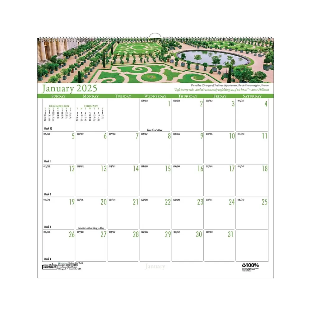 House of Doolittle 2025 Calendars<2025 Gardens 12" x 12" Monthly Wall Calendar (301-25)