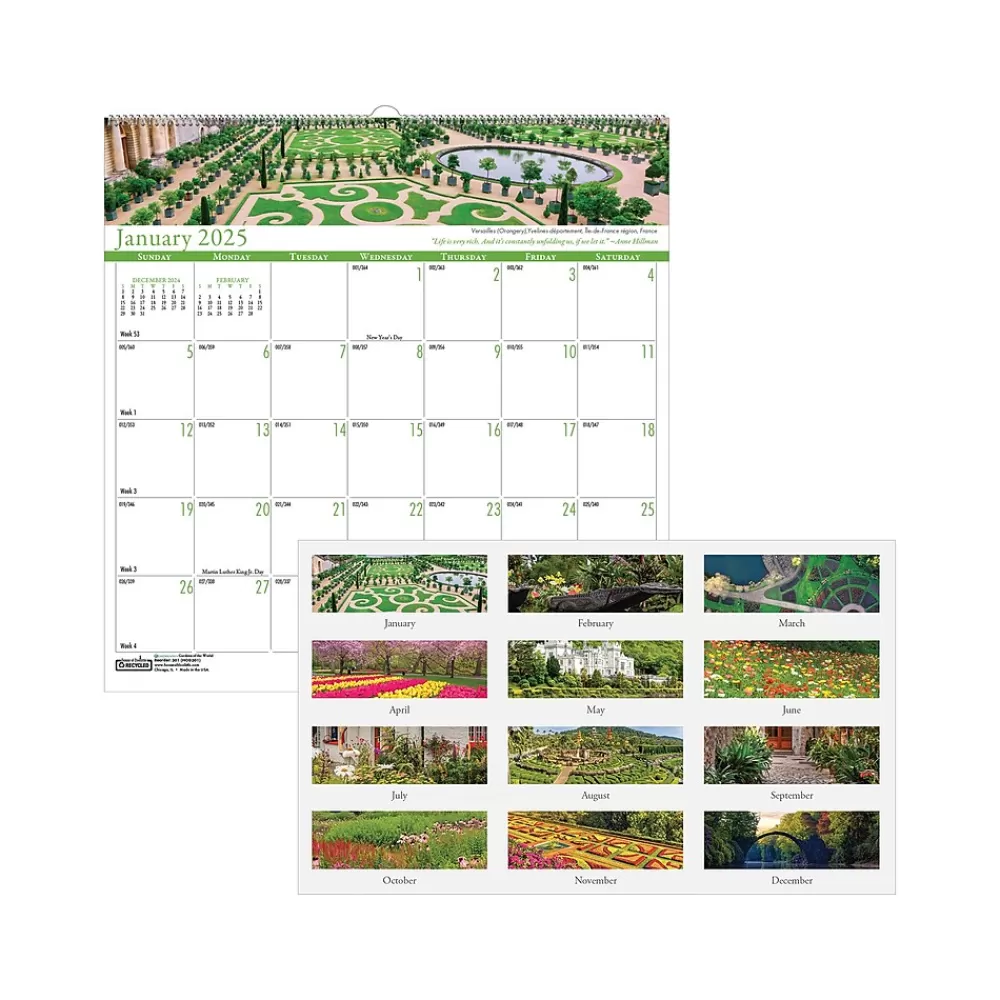 House of Doolittle 2025 Calendars<2025 Gardens 12" x 12" Monthly Wall Calendar (301-25)