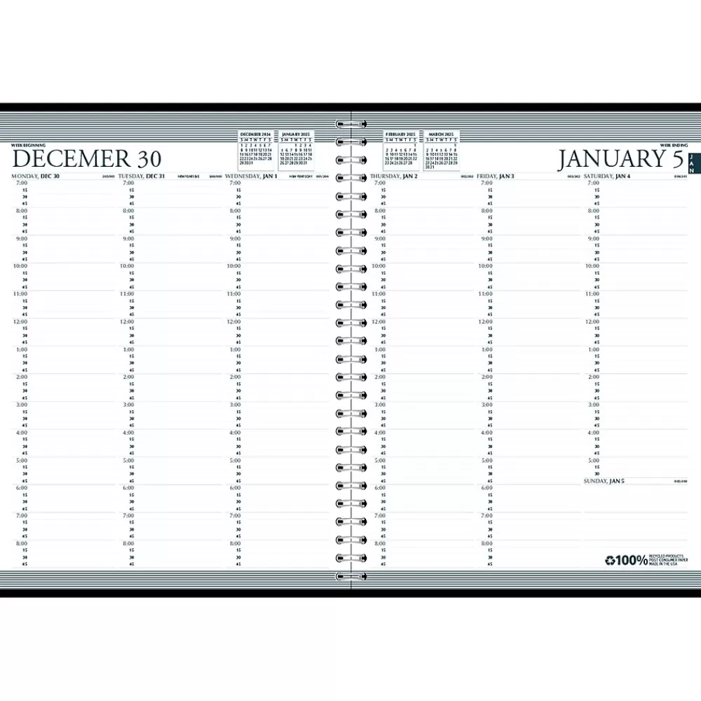 House of Doolittle 2025 Planners<2025 Professional 8.5" x 11" Weekly Appointment Book, Leatherette Cover, Black (27202-25)