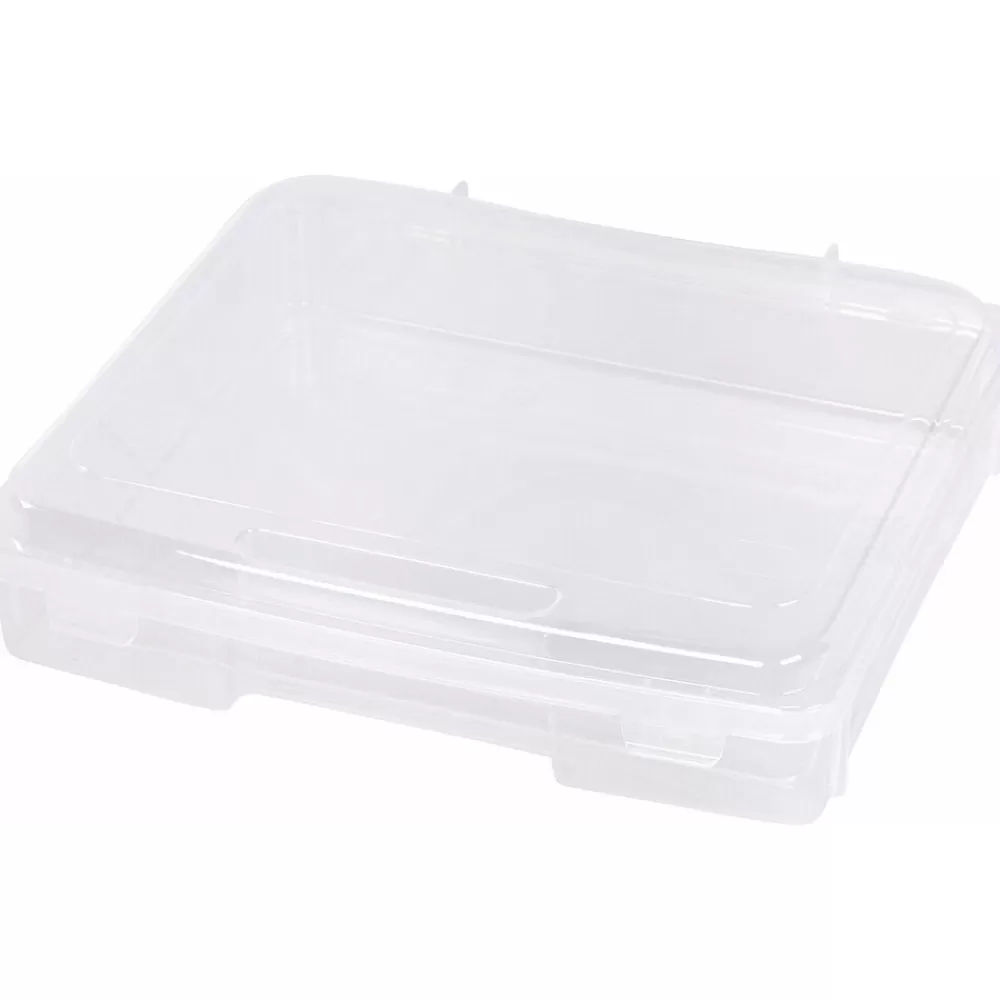 Iris File Storage<Plastic File Box with Latching Lid, Letter Size, Clear, 6/Pack (150655)