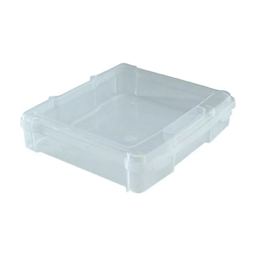 Iris File Storage<Plastic File Box with Latching Lid, Letter Size, Clear, 6/Pack (150655)