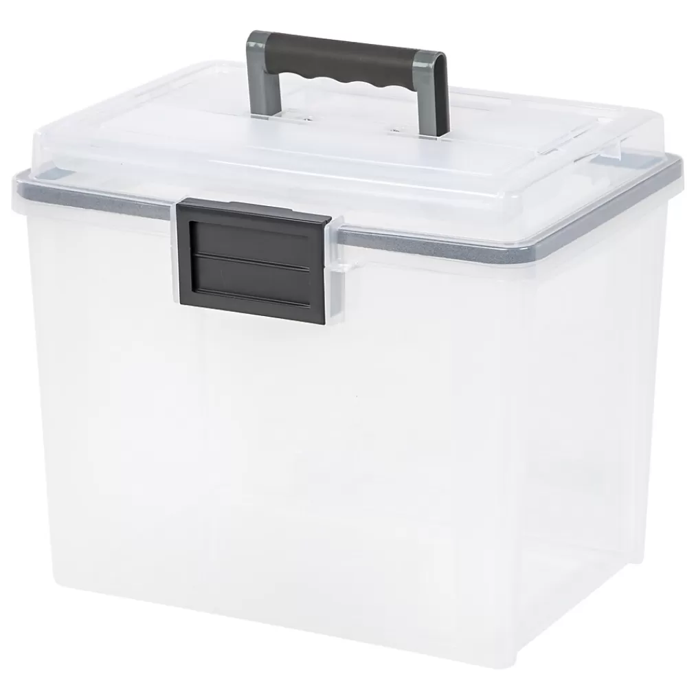 Iris File Storage<WeatherPro Portable File Box, Letter Size, Clear (110350)