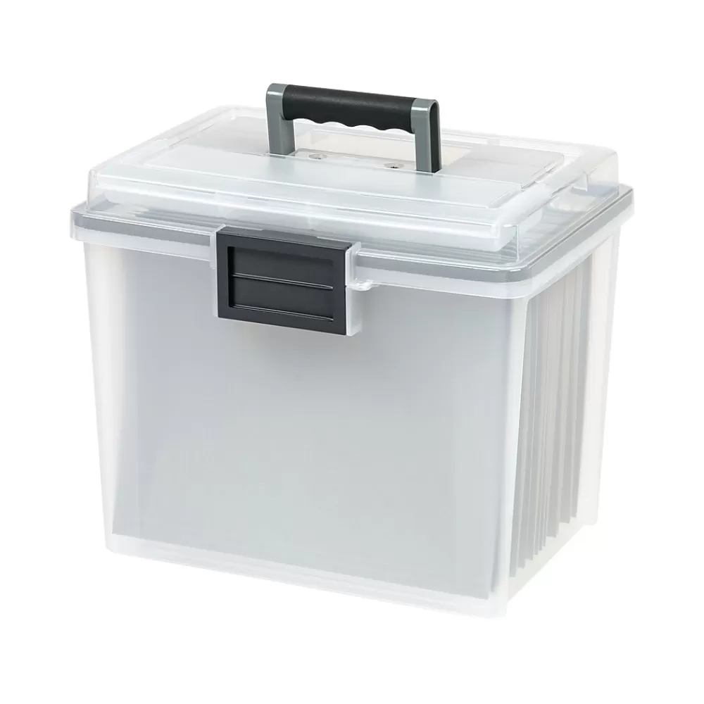 Iris File Storage<WeatherPro Portable File Box, Letter Size, Clear (110351)