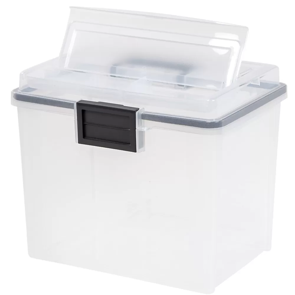 Iris File Storage<WeatherPro Portable File Box, Letter Size, Clear (110350)