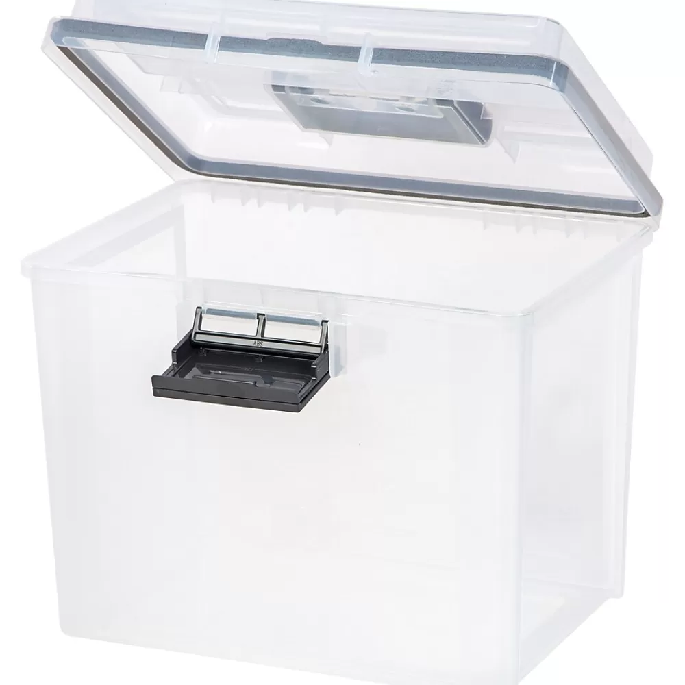 Iris File Storage<WeatherPro Portable File Box, Letter Size, Clear (110351)